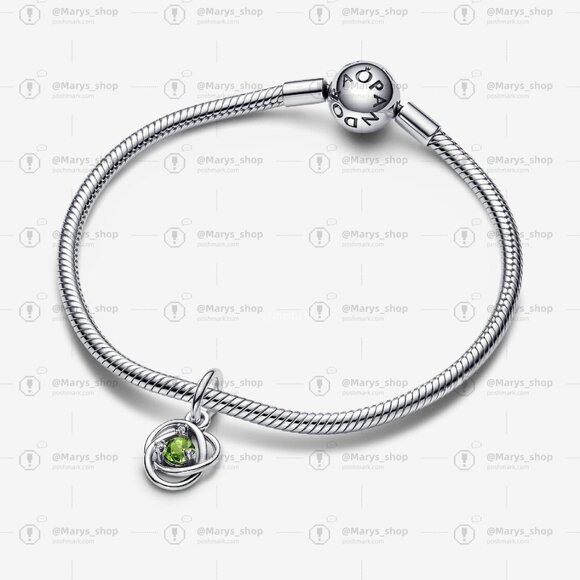 Pandora Spring Green Eternity Circle Dangle Charm - Picture 3 of 5